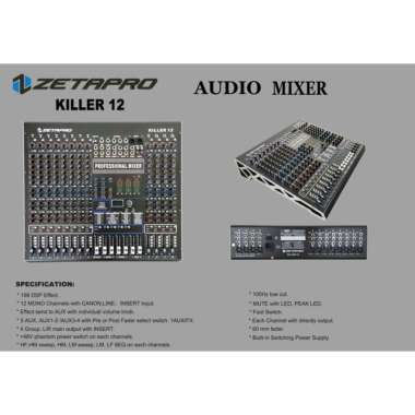 Mixer Zetapro Killer-12 Original 12 Channel 199 DSP Effect Killer12