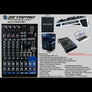 MIXER AUDIO ZETAPRO PHANTOM 6 / PHANTOM6 ( 6CH, USB,BT)RECORDING