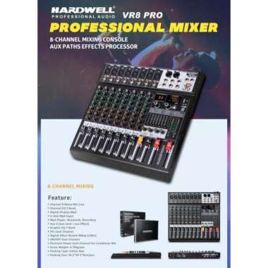 MIXER HARDWELL VR8 VR 8 PRO 8 channel ORIGINAL