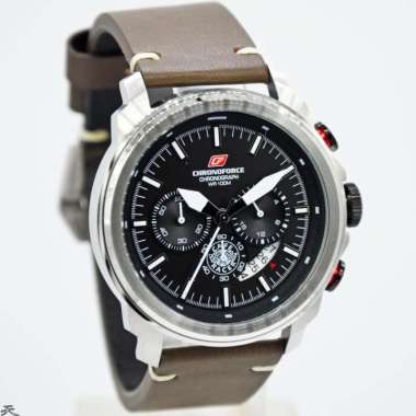 CHRONOFORCE CF 5316MS - Jam Tangan Pria Kulit Original - Brown Black