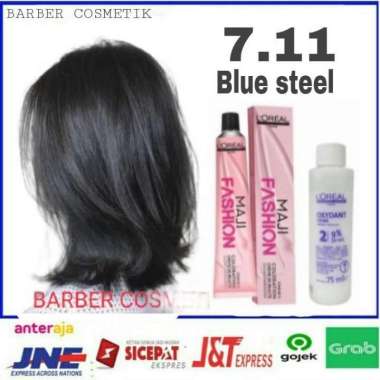 pewarna rambut cat rambut loreal majifashion 7.11 blue steel cat saja