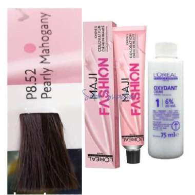 Loreal Majifashion Cat Rambut 8.52 Pearly Mahogany + Free Oxidant