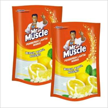 Mr Muscle Pembersih Lantai Lemon Pouch 800ml Paket Twin Pack