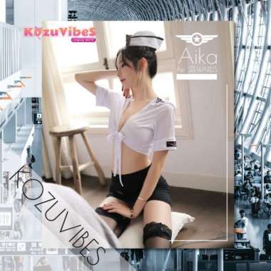 Kozuvibes Cosplay Sexy Uniform Seragam Polwan Polisi Pramugari AIKA