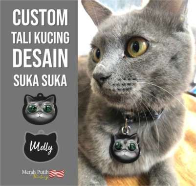 Kalung Kucing Custom Nama / Foto -