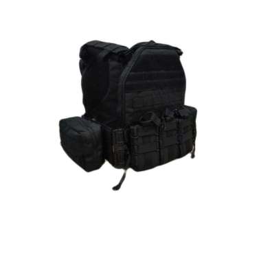 bodyvest blackmamba flashmod dan waterbag rompi tactical Hitam