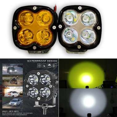 LAMPU TEMBAK SOROT LED CREE 40W CWL 4 MATA LED WORKLIGHT 40W CREE CWL Kuning warna