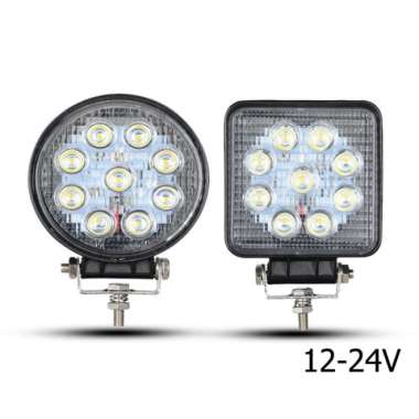 LED WORKLIGHT 27W WORK LIGHT LAMPU TEMBAK LAMPU SOROT 27W 12-24 VOLT BULAT ukuran