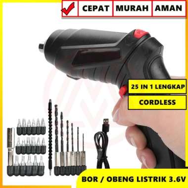 MESIN BOR LISTRIK CORDLESS TANPA KABEL OBENG LISTRIK CORDLESS 3.6V