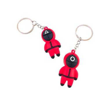 Gantungan Kunci Lucu / Gantungan Kunci Mini Character Squid Game Berbahan Karet -Squid Game Key Chai