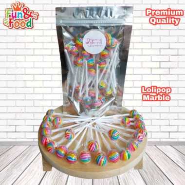 Lolipop Marble Colourful Lolipop Kelereng Pelangi Kualitas Premium