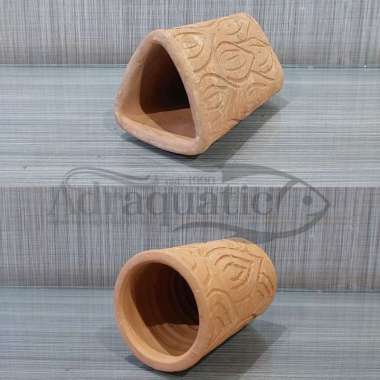 HONG UKIR 15CM RUMAH PLECO GOA IKAN SAPU-SAPU GUA BRUSHMOUTH ALGAETER AQUARIUM SEGITIGA