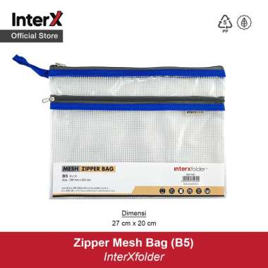 InterX Zipper Mesh Bag B5 Merah