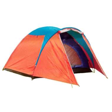 Tenda double layer kapasitas 3 - 4 orang/ dome camping tent waterproof