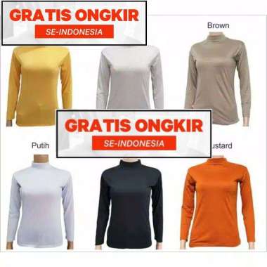 COD AF3 MANSET BAJU LENGAN PANJANG BAHAN kaos CIPUT WANITA coklat tua