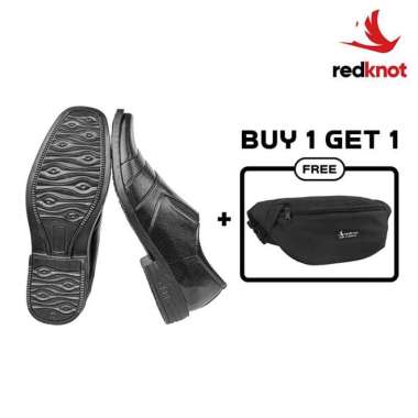 Redknot Bryan Jones Hitam Sepatu Pantofel Pria BONUS Waistbag Freddie 42
