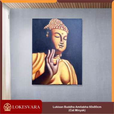 Lukisan Painting Hiasan Dinding Buddha Amitabha 60x80cm