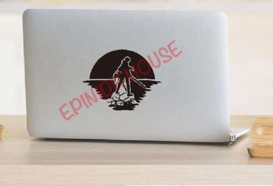 Stiker Levi Ackerman Attack On Titan Mobil Motor Laptop Helm Sepeda Putih
