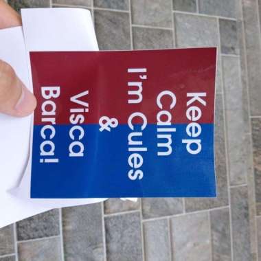 Stiker Vinyl Barcelona Barca Fans Club Motor HP Sepeda Laptop Helm Cas