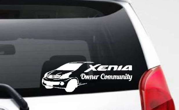 Stiker Xenia Owner Community Mobil Daihatsu Body Kaca Belakang Sticker