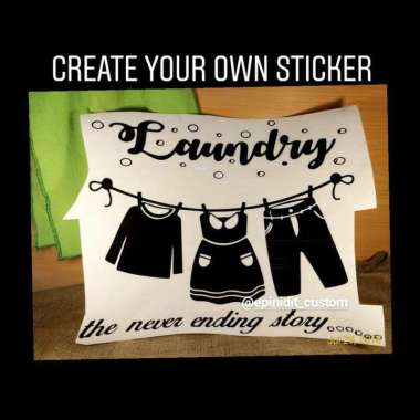 Wall Sticker Stiker Dinding Laundry Room Dekorasi Rumah Cantik Unik