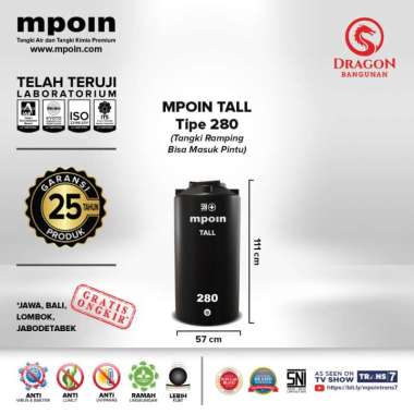 TOREN / TANDON / TANGKI AIR MPOIN TALL 280 HITAM