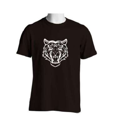 T shirt Kaos Harimau Macan Baju Distro Sablon Cowok Cewek Katun Asli Putih - XXXL