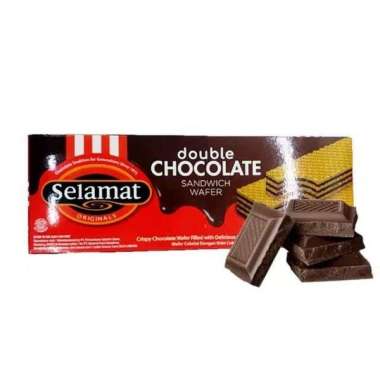 Promo Harga Selamat Wafer Double Chocolate 198 gr - Blibli