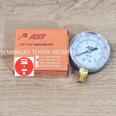 MANOMETER PRESSURE GAUGE PENGUKUR TEKANAN POMPA 10 KG BAR 140 PSI AST