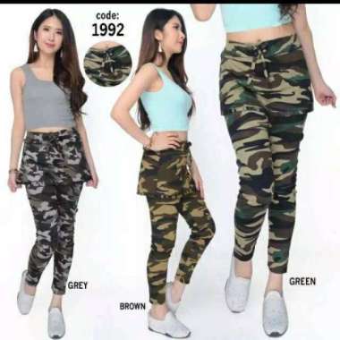 Celana Rok Senam Wanita Olahraga Yoga Zumba Loreng Training Lari Sport XL Loreng