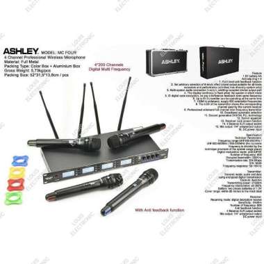 Mic Microphone Wireless ASHLEY MC FOUR MCFOUR 4 Mic Handle ORI +Koper