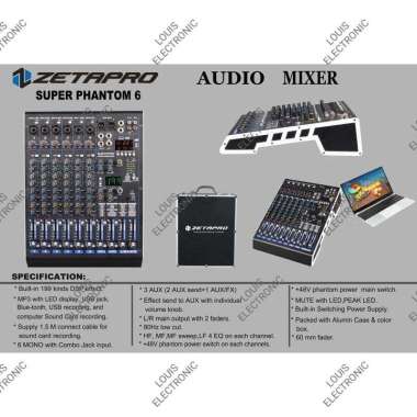 Mixer Audio ZETAPRO SUPER PHANTOM 6 6 Channel ORIGINAL Free Koper