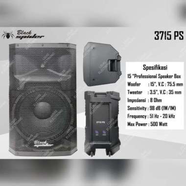 Speaker Pasif 15 Inch Black Spider 3715 PS 3715PS ( Sepasang ) 500Watt