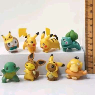 mainan pajangan pokemon figure set 8pcs