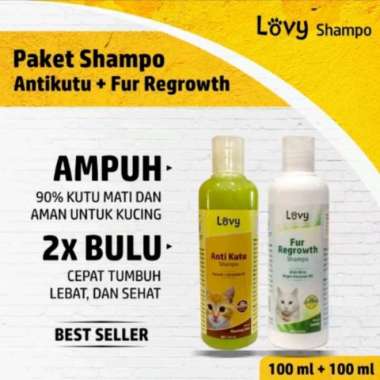 PAKET Shampo kucing anti kutu dan sampo kucing a anti rontok/fur