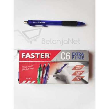 Pulpen / Pen Faster C6 [1 LUSIN] Hitam