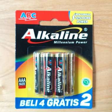 ABC ALKALINE 6pcs AA AAA Baterai Batu Batere Battery Millenium Power AAA kecil