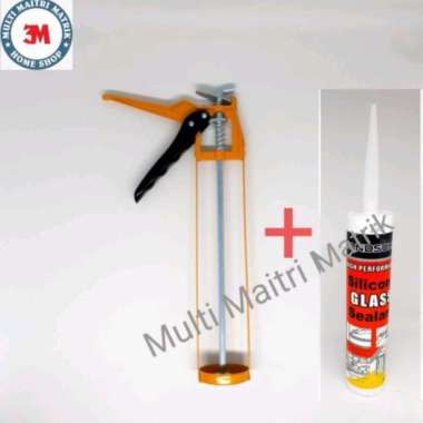Alat Tembak Lem Kaca Sealant Botol Tulang + Lem Kaca Botol Murah Paket Multicolor