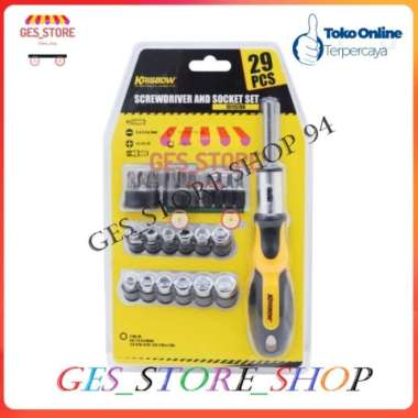 krisbow set obeng dan kunci sok 29 pcs