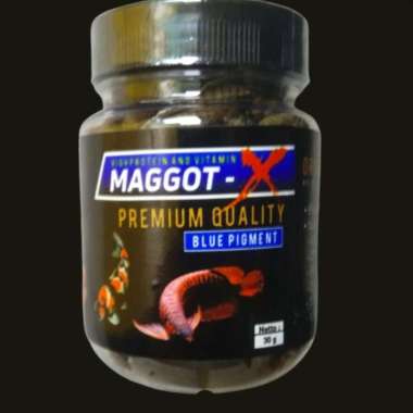 maggot kering/MAGGOT-X/pakan ikan predator/30 gram Biru