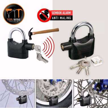 Kunci Gembok Cakram Ban Motor -Gembok Alarm Padlock Getar