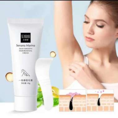 Senana Marina Hair Removal Cream Perontok Bulu Permanen Kaki & Ketiak