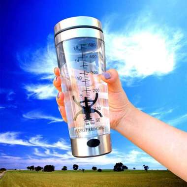 Botol Minum Protein Electric Shaker 480 ml - 1505 Transparan