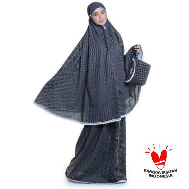 Pusat Mukena Indonesia Bali Polkadot Renda Mukena Muslimah Semua Ukuran hitam