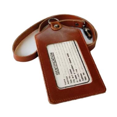 Valqo Nixon ID Card Holder Custom Nametag Kulit Tan