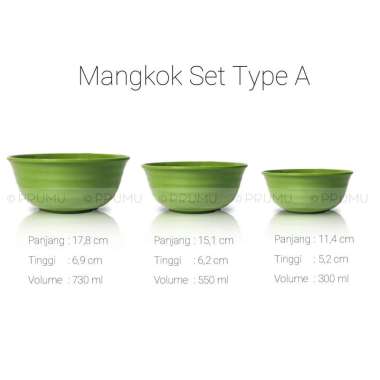 Mangkok Set Besar Kecil - Paket Mangkok Melamin - Mangkok Melamin - Set Mangkok Melamin Hijau Set A