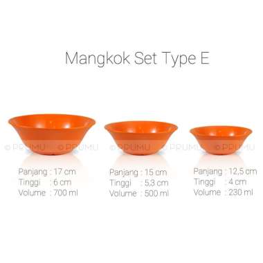 Mangkok Set Besar Kecil - Paket Mangkok Melamin - Mangkok Melamin - Set Mangkok Melamin Hitam Set E