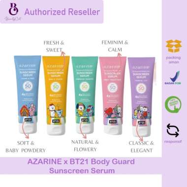 Azarine x BT21 Body Guard Moisturizer Sunscreen Serum 100 ml BPOM Sun O'Clock