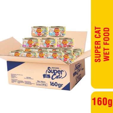 Supercat Kaleng 160gr Per Karton isi 48PCS - Makanan Kucing Kaleng Mother & Baby