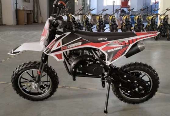 MOTOR BENSIN MINI TRAIL ANAK PC MOTO 07 DOUBLE STARTER DOUBLE KNALPOT Merah